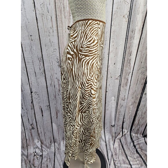 Samsøe Women's L Alsop Skirt Zebra Print Midi A-Line Copenhagen Designer EUC - Picture 5 of 14